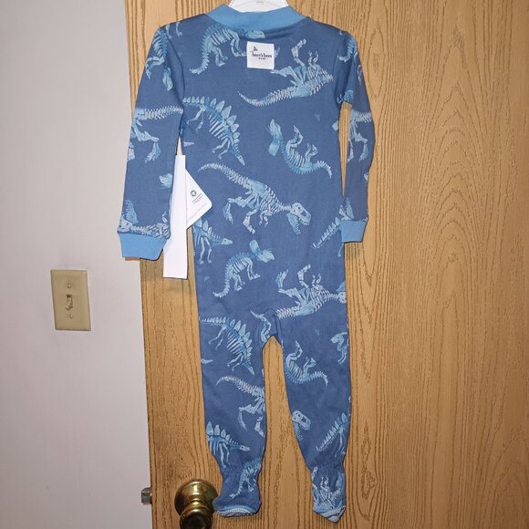 Burt's Bees Baby® Baby Boys' Dinosaur Snug Fit Footed Pajama - Dark Blue 12M - Picture 4 of 10